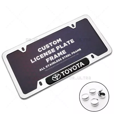 $17.99 • Buy For Toyota Brand New License Frame Plate Cover Stainless Steel Chrome TRD Sport