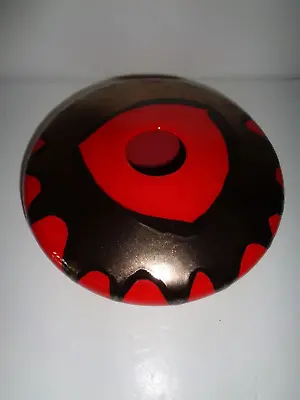 Royal Haeger Red Copper And Black Vase Drip Glaze 1989 • $17