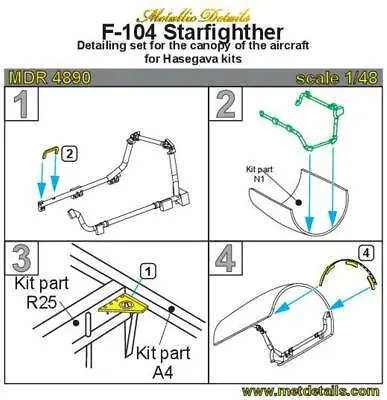 1/48 Metallic Details MDR4890 Canopy Set F-104 For Hasegawa Kit • $14