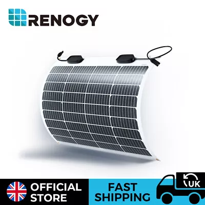 Renogy 50W Solar Panel 12V Flexible Mono 248° RV Marine Motorhome Yacht Camping • £63.99