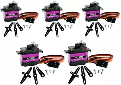 5pcs MG90S Micro Servomotor 14G RC Helicopter Airplane Boat Controls Mini Servo • £27.99