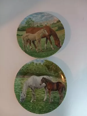 KAISER  *E&R GOLDEN CROWN*  Horse Plates Set Of Two- MARE And FOAL  WEST GERMANY • $22.99