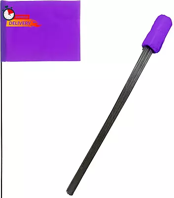 Purple Marking Flags 100 Pack Marker Flags | 4X5X16 Inch Boundary Flags Dog Tr • $19.87