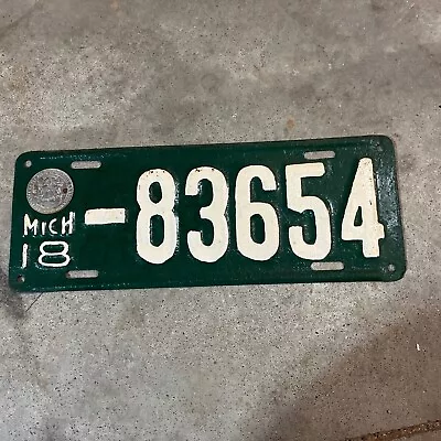 1918 Michigan License Plate • $24.99