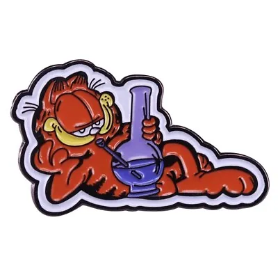 Garfield Pin Garfield The Cat Smoking Bong Smoke Weed Dab Pin Pinback 420 NEW • $9.99