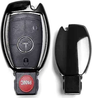 Chrome Black TPU Key Fob Case For Mercedes C E S M CLA CLK CLS SLK GLK GLA Etc. • $8.29