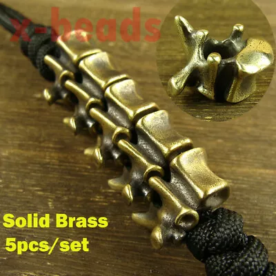 5pcs   Vertebrae   Shaped Brass Lanyard Bead Paracord Beads XLB093 • $39.99