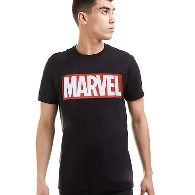 Official Marvel Mens Logo T-shirt Black S-2XL • £12.99