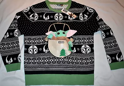 $45 • Buy STAR WARS 3D Toy Baby Yoda Grogu Ugly Christmas Sweater Mandalorian Disney NEW