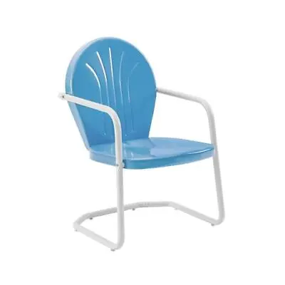 CROSLEY FURNITURE Lounge Chair Metal Outdoor Griffith Blue • $79.59