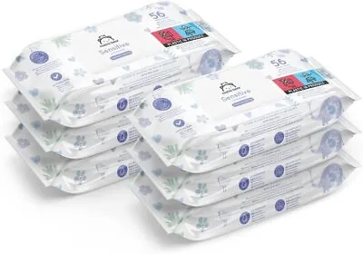 Mama Bear Sensitive Unscented Baby Wipes– Pack Of 6 (Total 336 Wipes) • £6.98