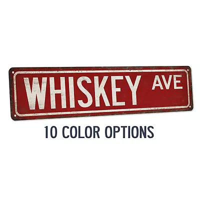 Whiskey Street Sign Man Cave Decor Home Bar Lounge Alcohol Bourbon 104180021012 • $19.95