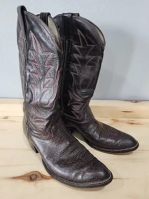 Cowtown Salt & Pepper Leather Cowboy Western Rancher Riding Men Boots 11D Vtg • $90