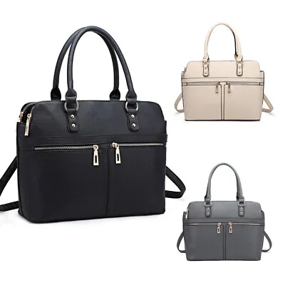 £15.99 • Buy Ladies Designer Handbags Women Faux Leather Tote Zipper Shoulder Bags