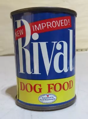 Nice Vintage Rival Dog Food Miniature Metal Advertising Can Bank L@@k Nr! • $5