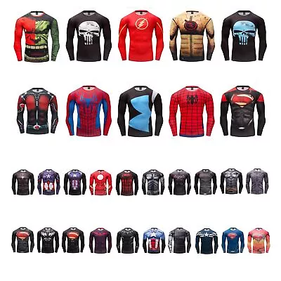 Cosplay Captain America Spiderman Batman 3D T-Shirts Superhero  Quick Dry Tops • $19.25