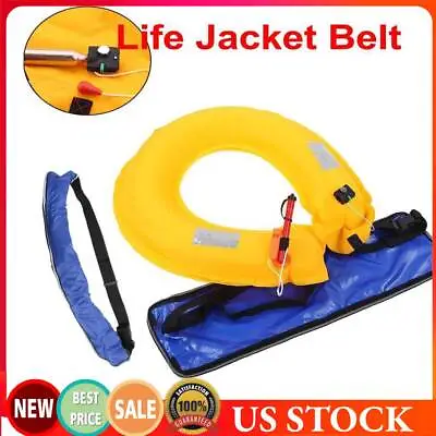 Adjustable Inflatable Life Jacket Belt With Reflective Tapes And Whistle US • $23.67