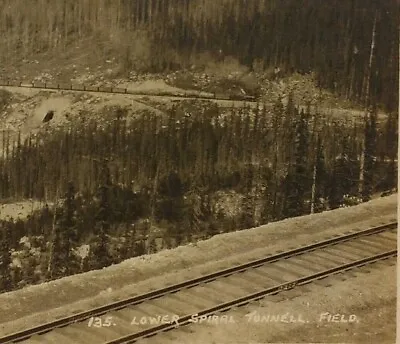 Byron Harmon #135 Lower Spiral Tunnel Field Steam Train Railroad Canada RPPC VTG • $5.99