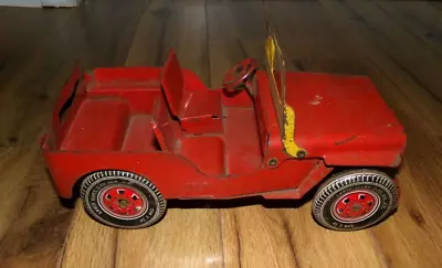 Antique Vintage 1940s 1950s Louis Marx Willys Jeep Pressed Steel Toy Truck Rare • $89.99