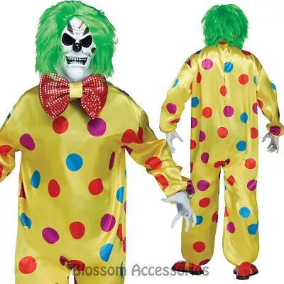 CA58 Colour Change Killer Evil Horror Clown Mens Halloween Costume Mask Bow Tie • $76.61