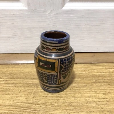 £19.95 • Buy Vintage Safi Morocco Moroccan Pottery Cermaic Vase - 14cm Tall