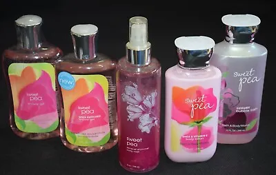 Bath & Body Works Sweet Pea Shimmer Body Mist Shower Gel Lotion Bubble Bath Set • $75