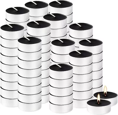 100 Pack Black Tealight Candles4 Hour Unscented Votive Candle For Halloween Hom • $36.99