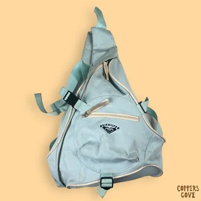 Quiksilver Sling Bag Cross Body Rucksack Blue Y2K Surfwear Retro Gorpcore • £74.99