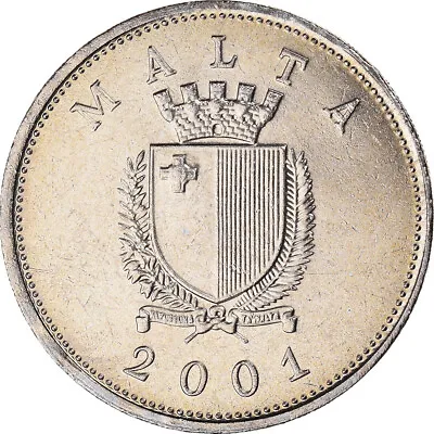 [#388262] Coin Malta 25 Cents 2001 Franklin Mint AU Copper-nickel  • $6.50