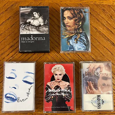 Madonna 5 Cassette Tape Lot Like A Virgin Erotica Like A Prayer You Can Dance • $35