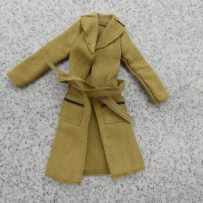 Mary Kate Ashley Olsen Doll Coat Jacket Olive Green Tweed Like Trench Belt 2002 • $9.99