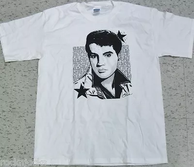 Elvis Presley Shirt Sz Large Brand New Nwot Shirt THE KING Last ONE! White  • £14.47