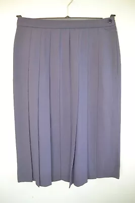 £9.99 • Buy Vintage 70s Jaeger London Violet 100% Wool Pleated Skirt Size 10 Gt Britain 