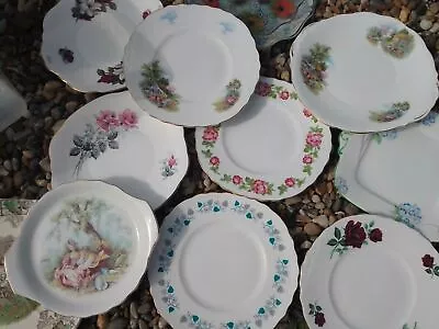 £9.95 • Buy 💕Vintage China EARED CAKE PLATES Afternoon Tea Wedding/Baby Shower/Party💕