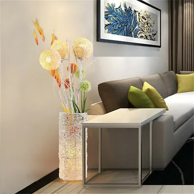 £50.96 • Buy Nordic Hand-Woven Flower Vase Floor Lamp Vertical Light Bedroom Bedside Lamp Dec