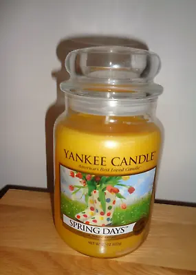 Yankee Candle SPRING DAYS 22 OZ JAR U.S. RELEASE FRAGRANCE DEERFIELD LABEL VHTF • £25.99