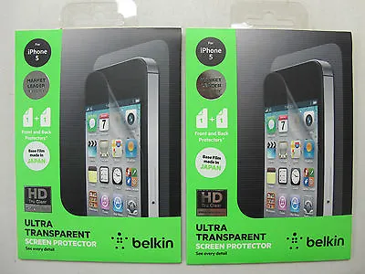 $7 • Buy 2x QUALITY BELKIN Ultra HD Tru Clear Screen Protector IPhone5/5s/SE F8W185au F01