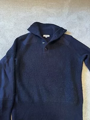 Jcrew Wallace Barnes Men’s Sweater Navy Shawl Military Small Wool • $9.99