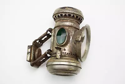 C.1920s POWELL & HANMER CORSAIR VINTAGE BICYCLE/ MOTORCYCLE OIL FRONT LAMP • £75