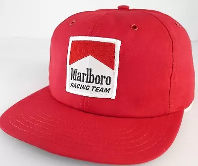 Marlboro Racing Team Snapback Hat Vintage Patch Baseball Cap Made In USA Red • $39.99