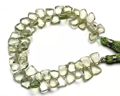 Natural Gem Green Amethyst Prasiolite 9 To 12 Mm Size Slice Cut Beads 8  Strand • $25.60
