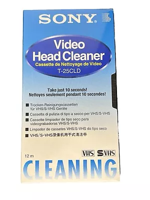 Sony Video Head Cleaner Brand New Sealed VCR VHS/S-VHS Cleaning Tape T-25CLD • $16.50