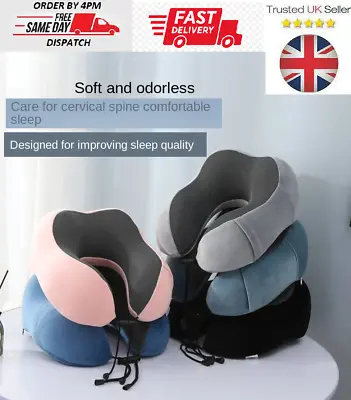 Memory Foam U Shaped Travel Pillow Neck Support Soft Head Rest Car Plane Cushion • £8.49