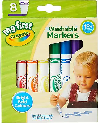 CRAYOLA MyFirst Washable Markers - Assorted Colours Pack Of 8 | Easy-Grip For | • £6.32