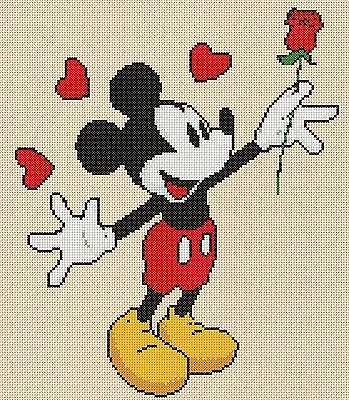 £4.50 • Buy Cross Stitch Chart - Mickey Mouse - Rose For YouFlowerPower37-UKFREE UK P&P