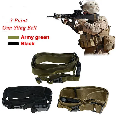 Tactical Three 3 Point Bungee Sling Adjustable Gun Strap System Rifle Hunting • $4.99