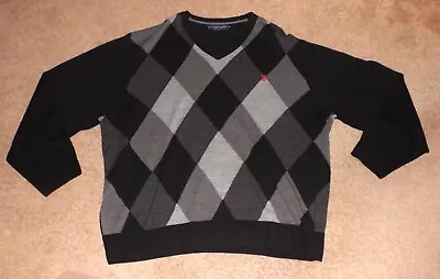 NWOT US POLO   Size 4X V-Neck Argyle Sweater Grey & Black Long Sleeve • $9.50