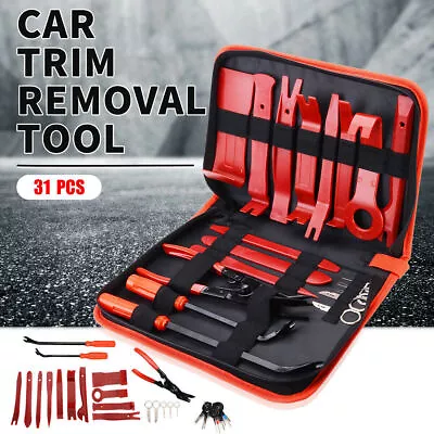 31Pcs Plastic Car Door Panel Trim Removal Tool Kit Audio Radio Pry Molding Plier • £10.98