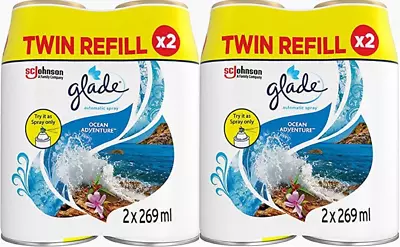 £12.12 • Buy 4 X Glade Automatic Air Freshener Refill Spray, Ocean Adventure, 269ml