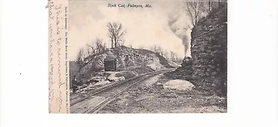 Steam Engine Railroad Antique Postcard / Rock Cut Palmyra Missouri 1906 Cancel • $0.50